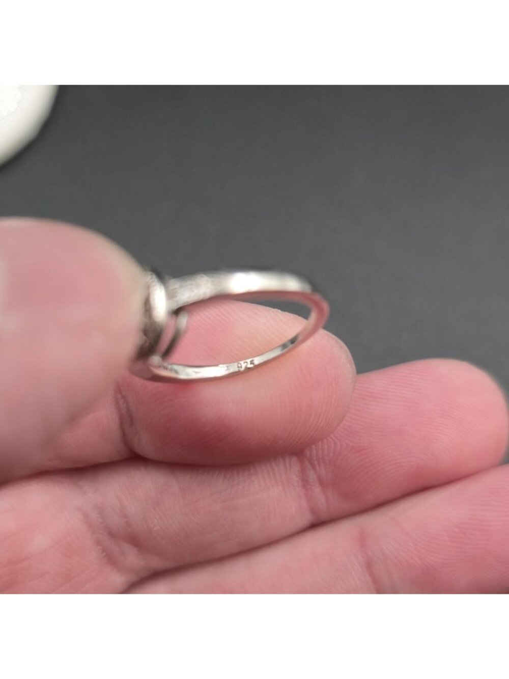Size 5 Sterling Silver Round White Opal Halo Ring with Cubic Zirconia Ring A7487 - Picture 6 of 9